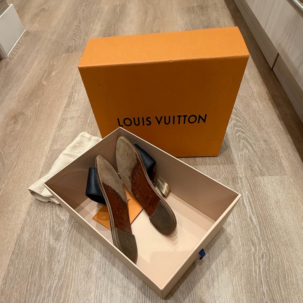Louis Vuitton Black and Gold Slide Sandals - Picture 5 of 5